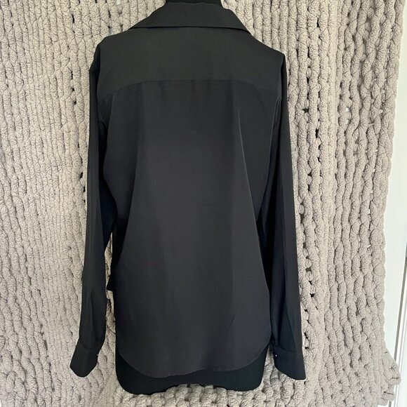 H&M Black V-Neck Button-Up Blouse Size 10 - Picture 8 of 11